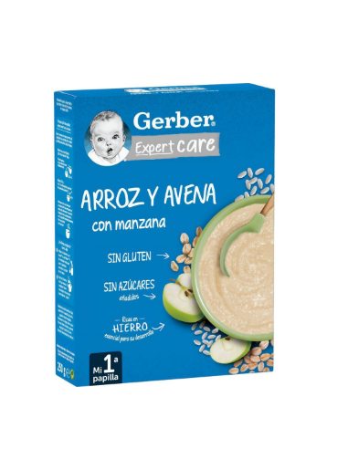 GERBER PAPILLA ARROZ AVENA Y MANZANA 250G Inicio y  - ALMIRON