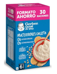 GERBER MULTICEREALES GALLETA 0% 0% AZUCARES 510G Papillas y galletas y Alimentacion del bebe - NESTLE ESPAÑA