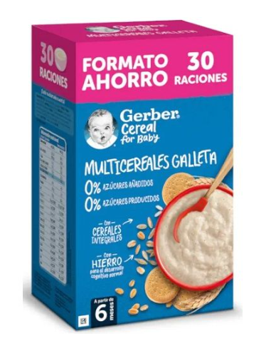 GERBER MULTICEREALES GALLETA 0% 0% AZUCARES 510G Papillas y galletas y Alimentacion del bebe - NESTLE ESPAÑA