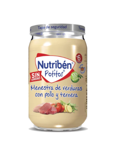 MENESTRA DE VERDURAS CON TERNERA Y POLLO 235G Bebé y mamá y Inicio - NUTRIBEN