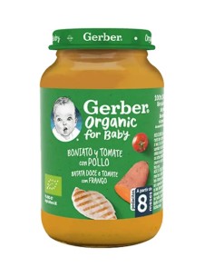 GERBER TARRITO ORGANIC BONIATO TOMATE POLLO 190G Inicio y  - NESTLE ESPAÑA