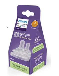 AVENT RESPONSE TETINA NATURAL FLUJO 3 +1M 2U Bebé y mamá y Inicio - AVENT 2