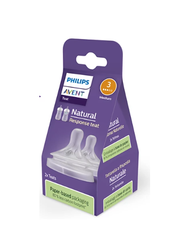 AVENT RESPONSE TETINA NATURAL FLUJO 3 +1M 2U Bebé y mamá y Inicio - AVENT