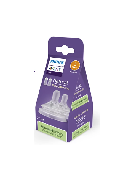 AVENT RESPONSE TETINA NATURAL FLUJO 3 +1M 2U Bebé y mamá y Inicio - AVENT