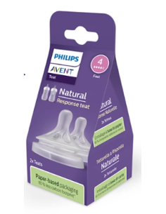 AVENT RESPONSE TETINA NATURAL FLUJO 4 +3 M 2 UNIDADES Bebé y mamá y Inicio - AVENT 2