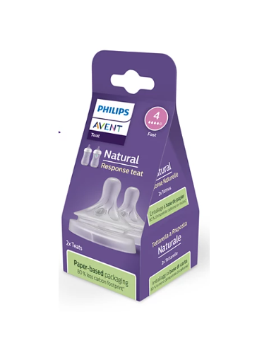 AVENT RESPONSE TETINA NATURAL FLUJO 4 +3 M 2 UNIDADES Bebé y mamá y Inicio - AVENT