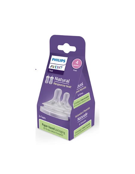 AVENT RESPONSE TETINA NATURAL FLUJO 4 +3 M 2 UNIDADES Bebé y mamá y Inicio - AVENT