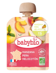 BABYBIO POUCH MANZANA PERA MELOCOTON +6M 1 UNIDAD Inicio y  - 