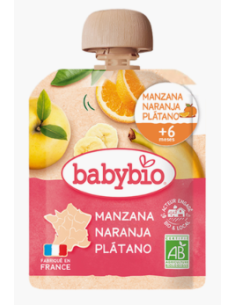 BABYBIO POUCH MANZANA NARANJA PLATANO +6M 1 UNIDAD Inicio y  - 