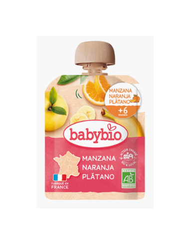 BABYBIO POUCH MANZANA NARANJA PLATANO +6M 1 UNIDAD Inicio y  - 