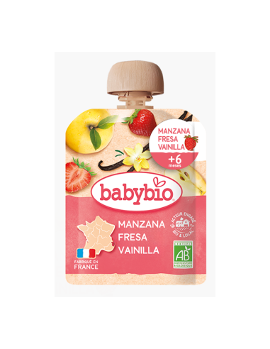 BABYBIO POUCH MANZANA FRESA VAINILLA +6M Inicio y  - 