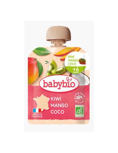 BABYBIO POUCH KIWI MANGO COCO +6M Pouchs y Alimentacion del bebe - BABYBIO