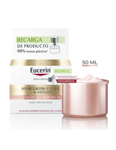 EUCERIN HYALURON FILLER+ ELASTICITY ROSE DIA FPS 30 RECARGA