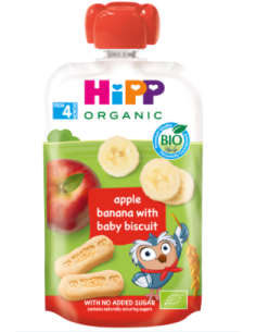 HIPP POUCH MANZANA PLATANO Y GALLETA 100G