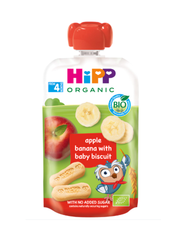 HIPP POUCH MANZANA PLATANO Y GALLETA 100G