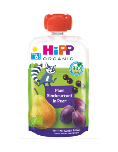 HIPP POUCH CIRUELA PERA Y GROSELLA 100 G
