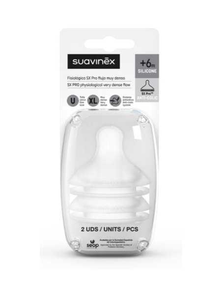 SUAVINEX TETINA FISIOLÓGICA SILICONA XL 2 UNIDADES
