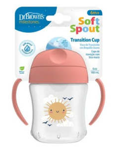 DR BROWNS VASO TRANSICION SUAVE ROSA 180ML