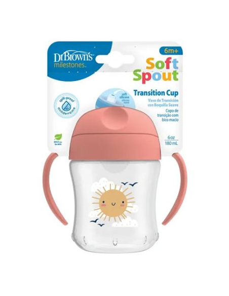 DR BROWNS VASO TRANSICION SUAVE ROSA 180ML