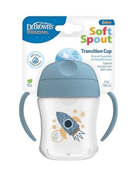 DR BROWNS VASO TRANSICION SUAVE AZUL 180ML