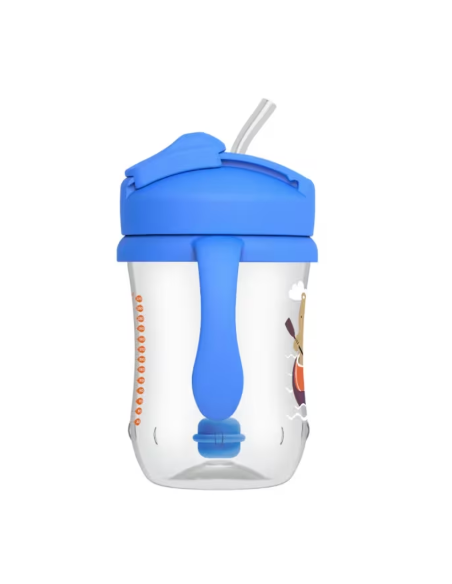 DR BROWN'S MI PRIMER VASO CON PAJITA AZUL OSO 270 ML