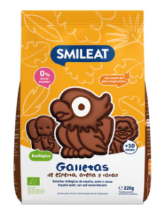 SMILEAT GALLETAS DE ESPELTA AVENA Y CACAO ECO 1 BOLSA 220 G