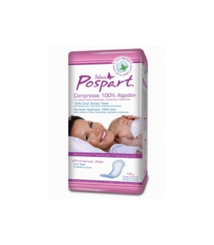 COMPRESAS TOCOLOGICAS FEBUS POSTPART - PRIMEROS Menstruaciones y Higiene Intima