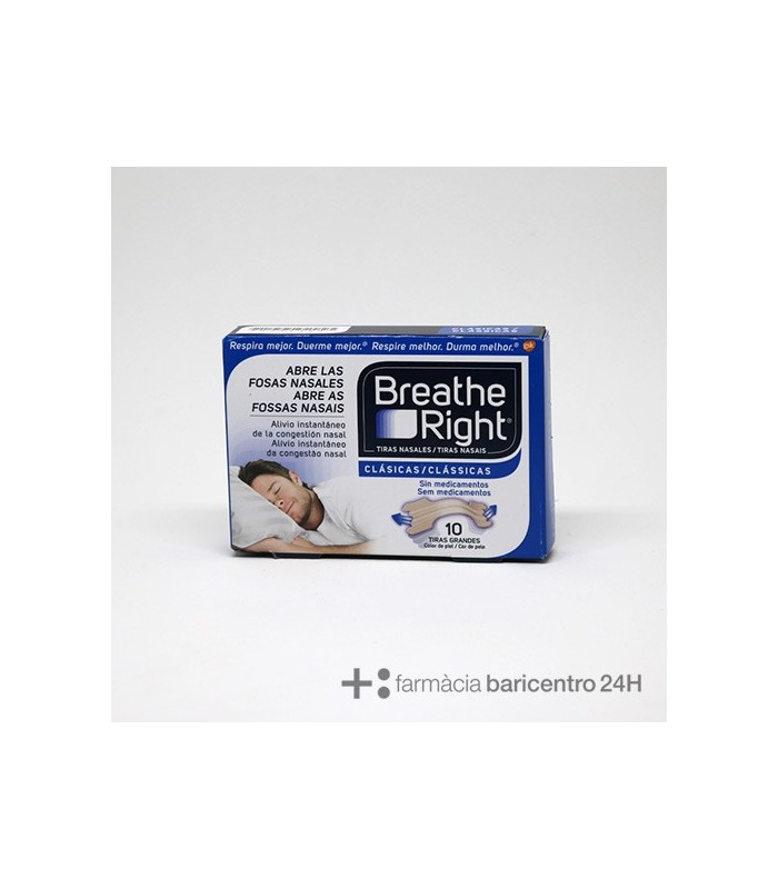 BREATH RIGHT CLASICAS MEDIANAS-GRANDES 10U Congestion Nasal y Cuidado Respiratorio